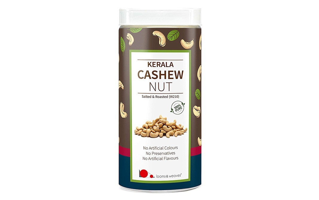 Looms & Weaves Kerala Cashew Nut, Salted & Roasted (W210)   Jar  500 grams